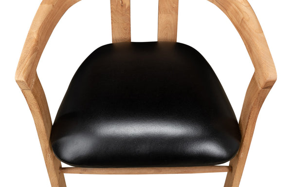 Sarreid Rift Dining Chair - Luxurious Lionskin Natural Acacia With Premium Top Grain Leather Upholstery Tan  40664