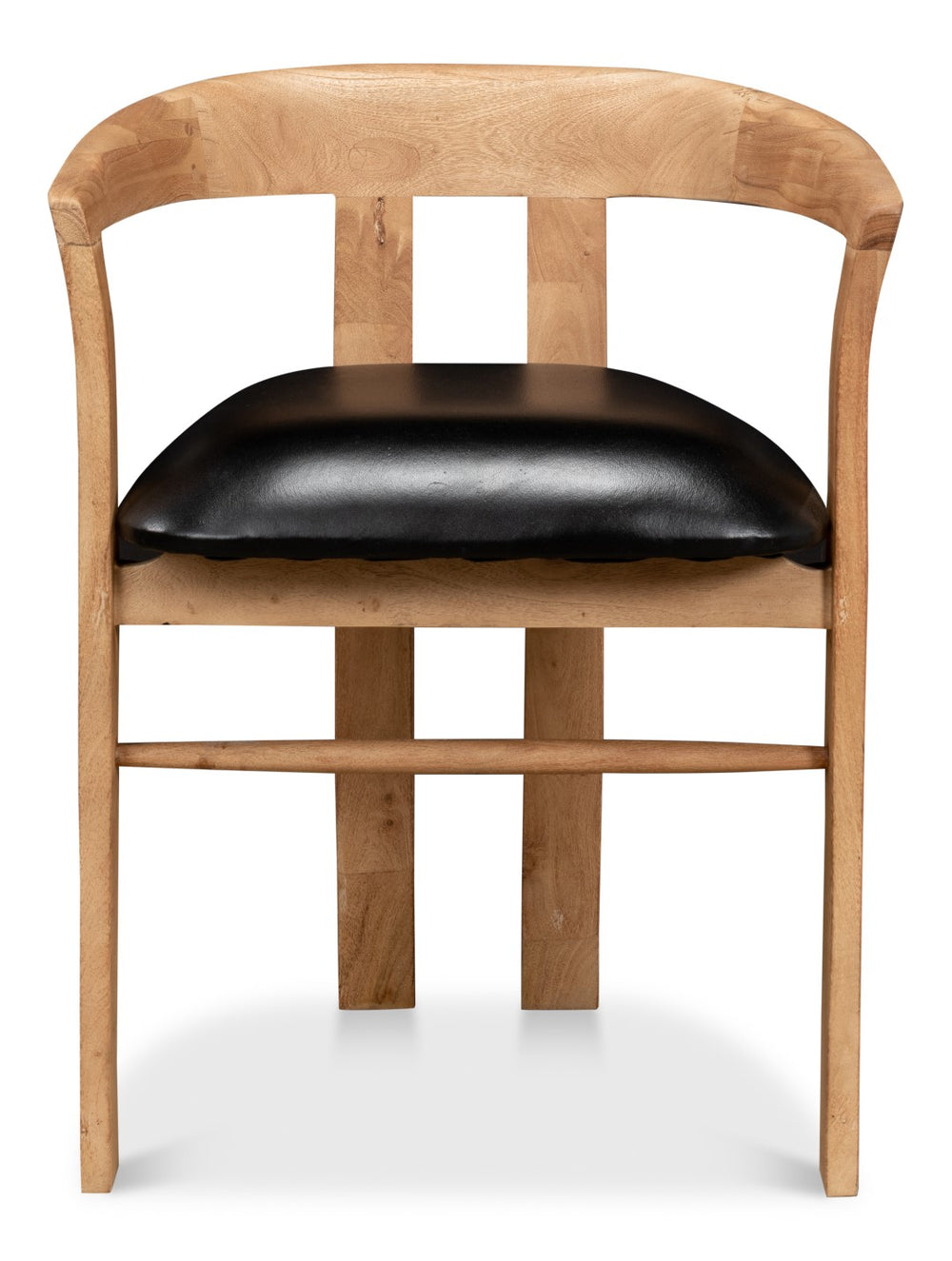 Sarreid Rift Dining Chair - Luxurious Lionskin Natural Acacia With Premium Top Grain Leather Upholstery Tan  40664