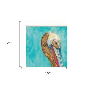 Homeroots Set Of Two Pelicans 1 White Framed Print Wall Art  Wood Product Paper Print Uv Coating 406655