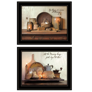 HomeRoots Set of Two Elegant Black Framed Prints – Modern Kitchen Wall Art for Stylish Home Décor Upgrade 406658