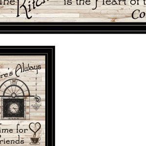 HomeRoots Set of Four Stylish Kitchen Wall Art Prints with Functional Mug Rack for a Chic Decor Upgrade 406670