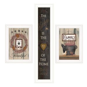 HomeRoots Set of Three Framed Kitchen Prints - Rustic Heartwarming Wall Art for Farmhouse Décor 406680