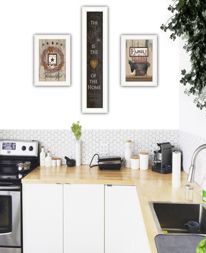 HomeRoots Set of Three Framed Kitchen Prints - Rustic Heartwarming Wall Art for Farmhouse Décor 406680