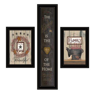 Homeroots Set Of Three The Primitive Kitchen Black Framed Print Kitchen Wall Art  Wood Product Paper Print Uv Coating 406681