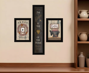 Homeroots Set Of Three The Primitive Kitchen Black Framed Print Kitchen Wall Art  Wood Product Paper Print Uv Coating 406681