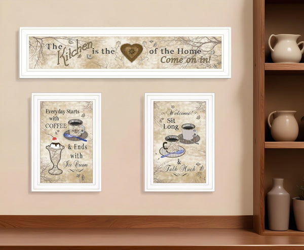 HomeRoots Set of Three Nature-Inspired Kitchen Framed Prints - Charming Wall Art for Home Decor Refresh 406682