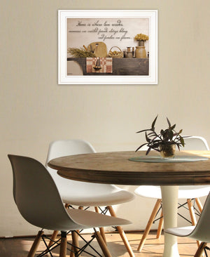 HomeRoots Home Framed Print Wall Art – Mid-Century Modern Kitchen Decor with Rustic Floral Charm, 19"x33" 406723