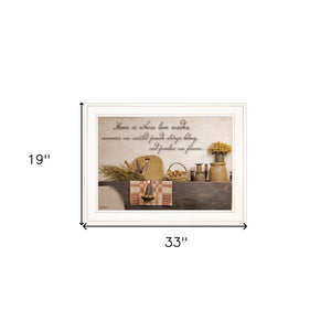 HomeRoots Home Framed Print Wall Art – Mid-Century Modern Kitchen Decor with Rustic Floral Charm, 19"x33" 406723