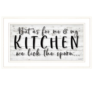 Homeroots We Lick The Spoon 1 White Framed Print Kitchen Wall Art  Wood,Paper 406759