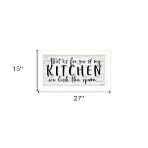 Homeroots We Lick The Spoon 1 White Framed Print Kitchen Wall Art  Wood,Paper 406759