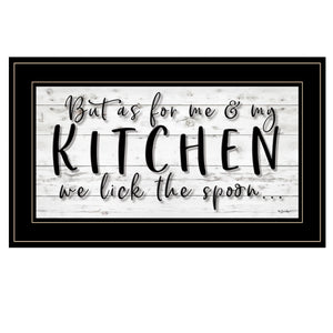 Homeroots We Lick The Spoon 2 Black Framed Print Kitchen Wall Art  Wood,Paper 406760