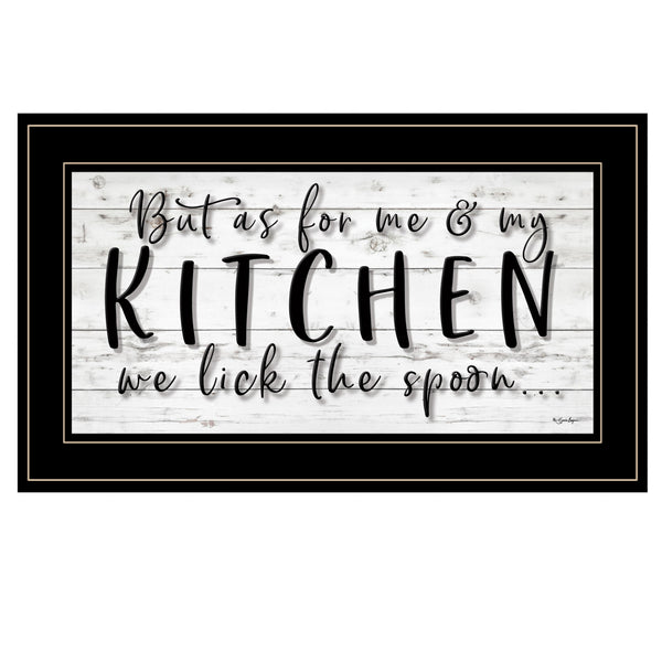 Homeroots We Lick The Spoon 2 Black Framed Print Kitchen Wall Art  Wood,Paper 406760