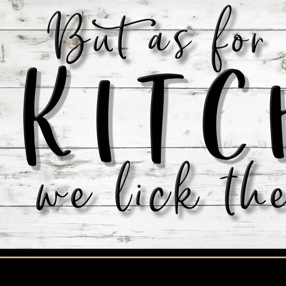 Homeroots We Lick The Spoon 2 Black Framed Print Kitchen Wall Art  Wood,Paper 406760