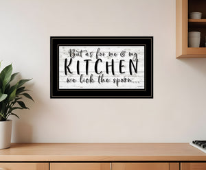 Homeroots We Lick The Spoon 2 Black Framed Print Kitchen Wall Art  Wood,Paper 406760