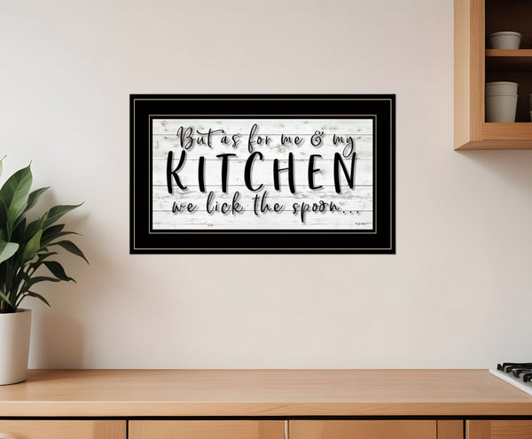 Homeroots We Lick The Spoon 2 Black Framed Print Kitchen Wall Art  Wood,Paper 406760