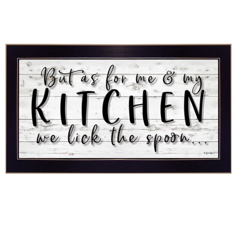 Homeroots We Lick The Spoon 3 Black Framed Print Kitchen Wall Art  Wood,Paper 406761