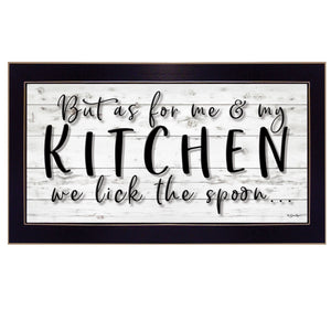 Homeroots We Lick The Spoon 3 Black Framed Print Kitchen Wall Art  Wood,Paper 406761