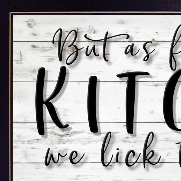 Homeroots We Lick The Spoon 3 Black Framed Print Kitchen Wall Art  Wood,Paper 406761