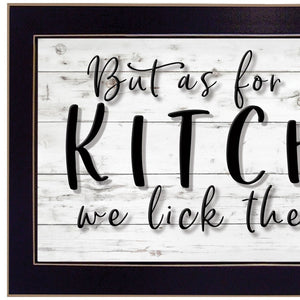 Homeroots We Lick The Spoon 3 Black Framed Print Kitchen Wall Art  Wood,Paper 406761