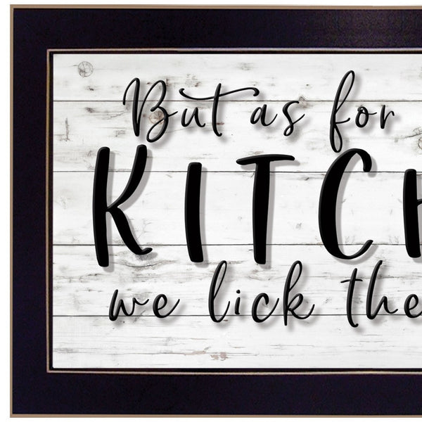 Homeroots We Lick The Spoon 3 Black Framed Print Kitchen Wall Art  Wood,Paper 406761