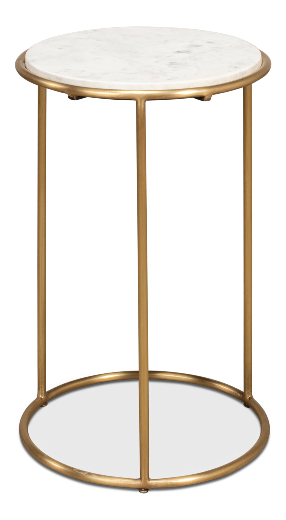 Sarreid Side Table - Elegant Brass Design With Luxurious Marble Top For Modern Home Decor And Style Gold  40677