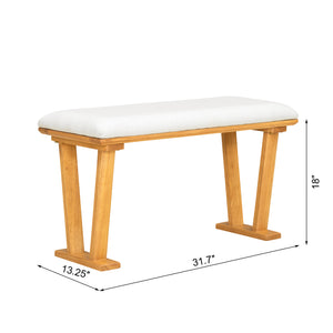 English Elm Farmhouse Solid Wood Expandable Dining Table in White & Natural — Space-Saving, Durable, Stylish Design N842P294504A