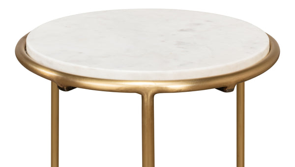 Sarreid Side Table - Elegant Brass Design With Luxurious Marble Top For Modern Home Decor And Style Gold  40677