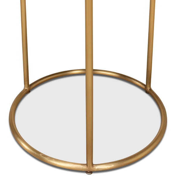 Sarreid Side Table - Elegant Brass Design With Luxurious Marble Top For Modern Home Decor And Style Gold  40677
