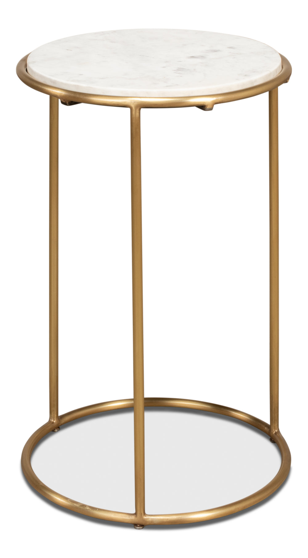 Sarreid Side Table - Elegant Brass Design With Luxurious Marble Top For Modern Home Decor And Style Gold  40677