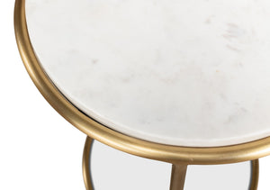 Sarreid Side Table - Elegant Brass Design With Luxurious Marble Top For Modern Home Decor And Style Gold  40677