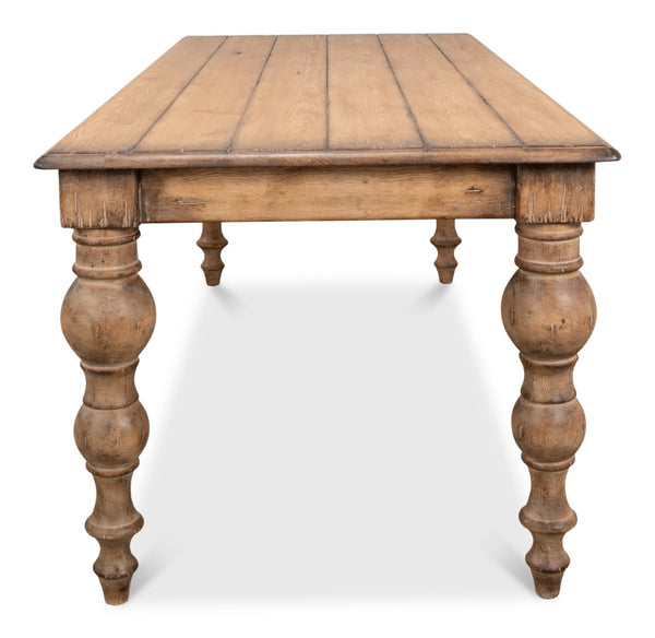 Sarreid Bixby Dining Table - Stunning Stony Grey/Black Wash Finish With Reclaimed Pine For Rustic Charm Brown  40678