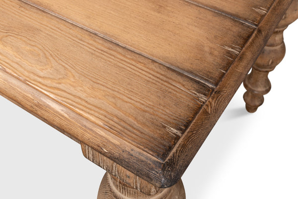 Sarreid Bixby Dining Table - Stunning Stony Grey/Black Wash Finish With Reclaimed Pine For Rustic Charm Brown  40678