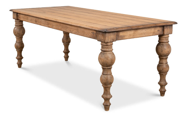Sarreid Bixby Dining Table - Stunning Stony Grey/Black Wash Finish With Reclaimed Pine For Rustic Charm Brown  40678