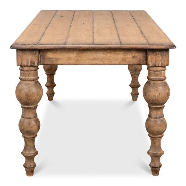 Sarreid Bixby Dining Table - Stunning Stony Grey/Black Wash Finish With Reclaimed Pine For Rustic Charm Brown  40678