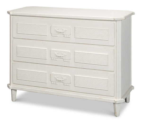 Sarreid Altus Commode - Elegant Antique White Finish With Reclaimed Pine Design For Timeless Style White  40679-3