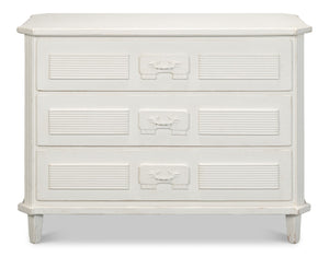 Sarreid Altus Commode - Elegant Antique White Finish With Reclaimed Pine Design For Timeless Style White  40679-3
