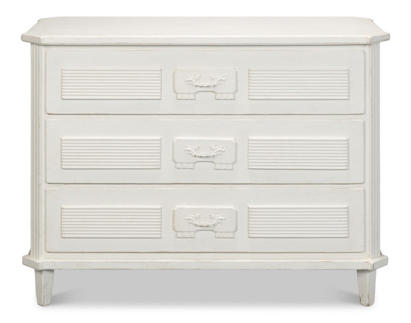 Sarreid Altus Commode - Elegant Antique White Finish With Reclaimed Pine Design For Timeless Style White  40679-3