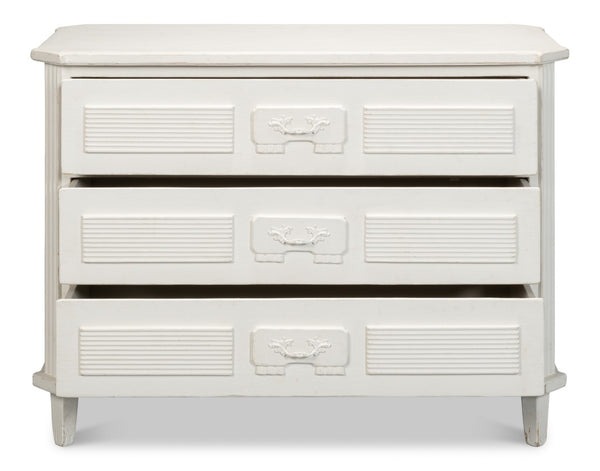 Sarreid Altus Commode - Elegant Antique White Finish With Reclaimed Pine Design For Timeless Style White  40679-3