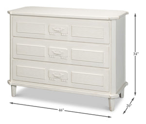Sarreid Altus Commode - Elegant Antique White Finish With Reclaimed Pine Design For Timeless Style White  40679-3