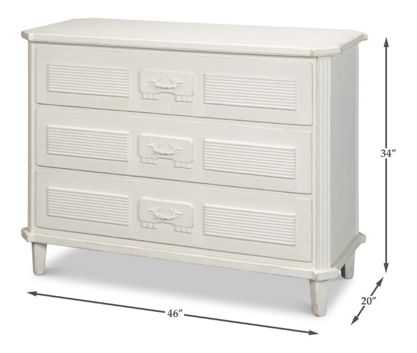 Sarreid Altus Commode - Elegant Antique White Finish With Reclaimed Pine Design For Timeless Style White  40679-3