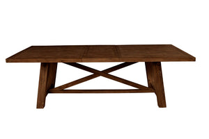 Alpine Furniture Newberry Rectangular Dining Table With Removable 20" Leaf, Rustic Acacia Wood, Farmhouse Elegance Medium Brown 4068-01