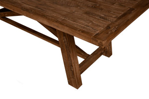 Alpine Furniture Newberry Rectangular Dining Table With Removable 20" Leaf, Rustic Acacia Wood, Farmhouse Elegance Medium Brown 4068-01