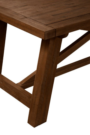 Alpine Furniture Newberry Rectangular Dining Table With Removable 20" Leaf, Rustic Acacia Wood, Farmhouse Elegance Medium Brown 4068-01