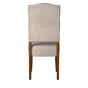 Alpine Furniture Newberry Parson Side Chairs Set Of 2-Inches Medium Brown Upholstery With Tufted Back & Acacia Legs - Rustic Elegance For Dining (100) 4068-02