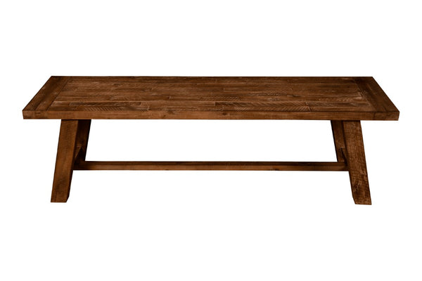 Alpine Furniture Newberry Rustic Acacia Bench 60" Medium Brown Distressed Finish – Durable, Sustainable Seating For 2-3 4068-03