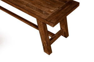 Alpine Furniture Newberry Rustic Acacia Bench 60" Medium Brown Distressed Finish – Durable, Sustainable Seating For 2-3 4068-03