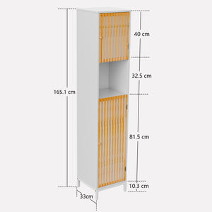 English Elm Bathroom Tall Storage Cabinet With Bamboo Doors - Space-Saving, Stylish, And Moisture-Resistant Design W2992P233445
