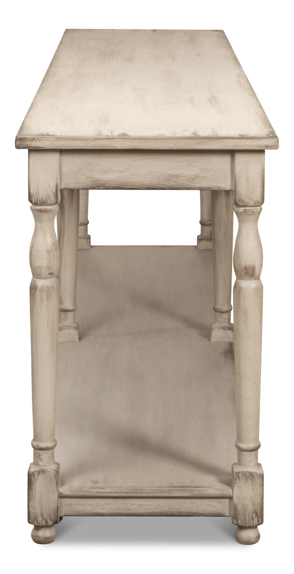 Sarreid Jensen Console - Stylish Stony Grey Finish With Reclaimed Pine For Rustic Elegance In Any Space Grey  40685