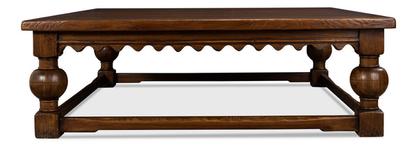 Sarreid Durand Coffee Table - Elegant Dark Brown Elm Finish For Modern Living Room Decor And Style Brown  40688