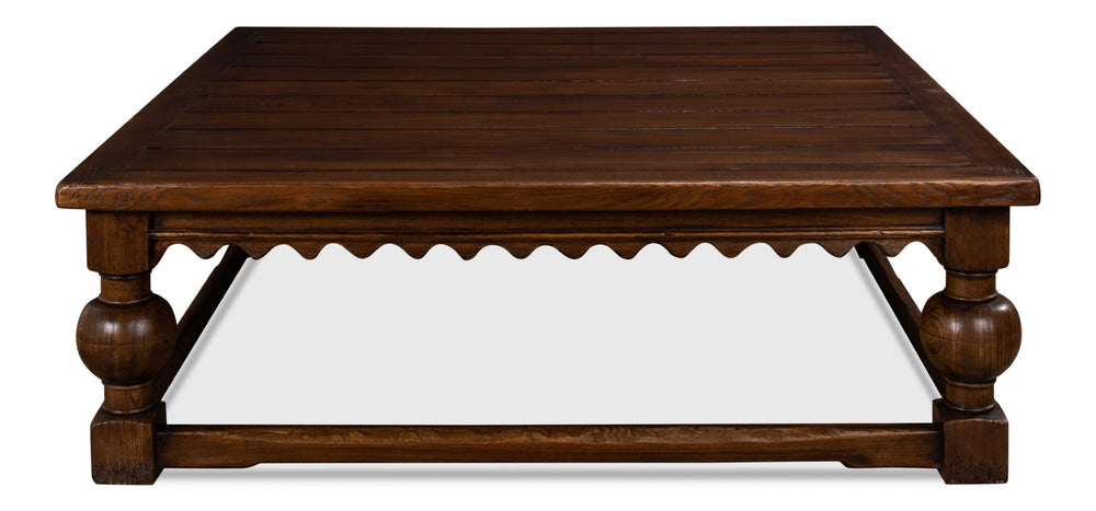 Sarreid Durand Coffee Table - Elegant Dark Brown Elm Finish For Modern Living Room Decor And Style Brown  40688